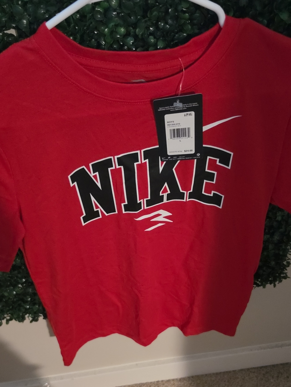 Nike Red Tee with Black and White Logo